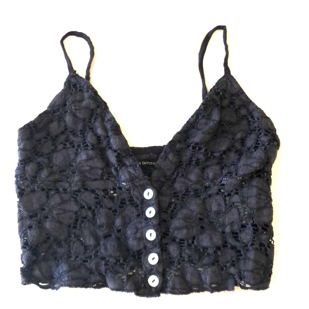Black lace crop top from Urban Outfitters